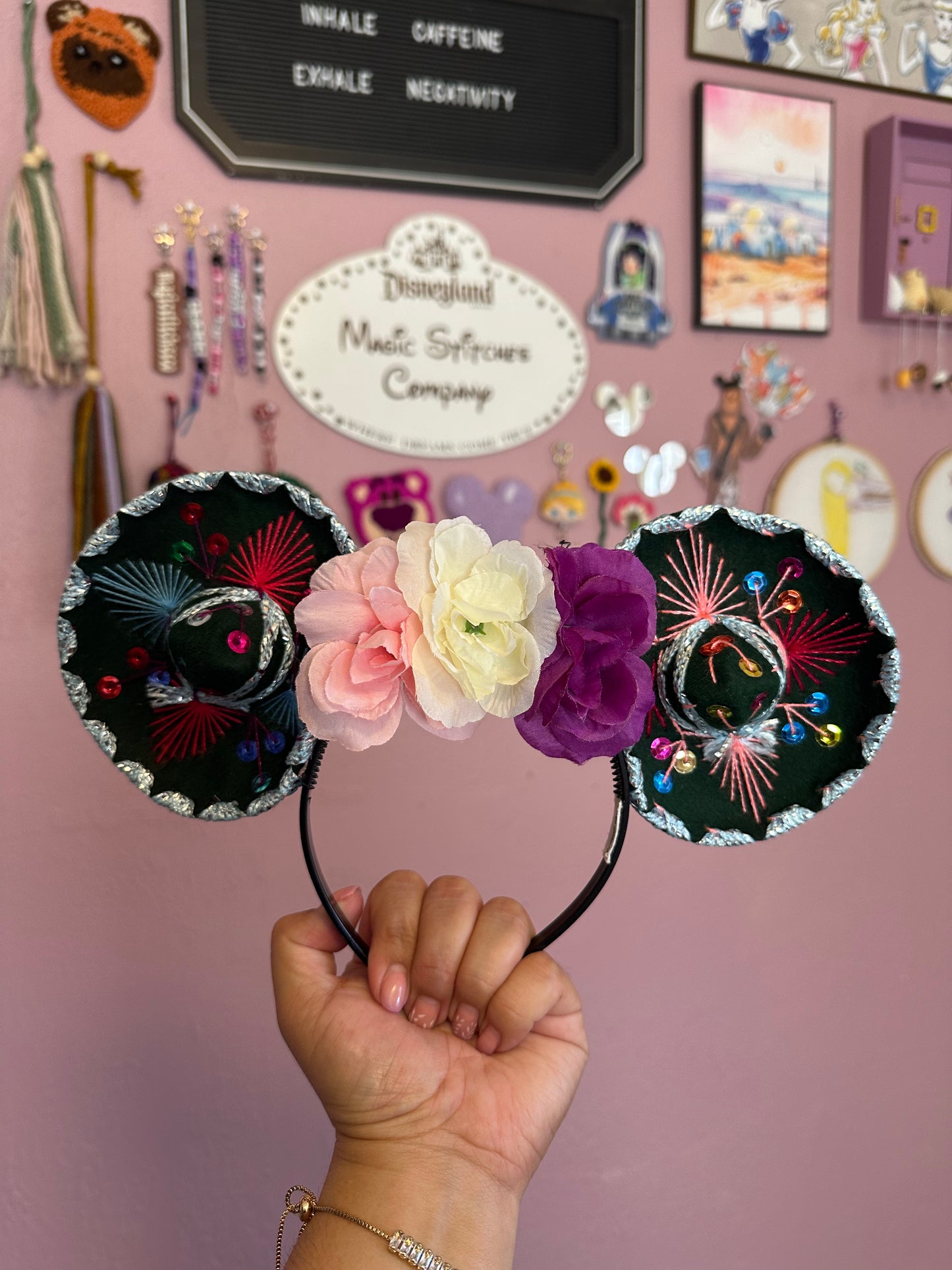 Sombrerito Ears Multi Colored Flowers