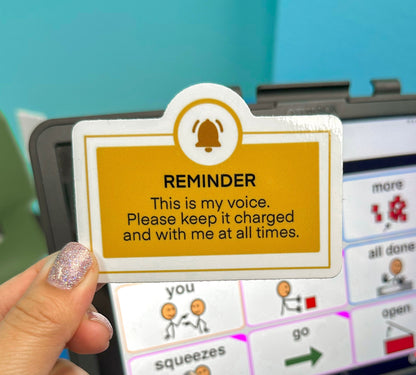 This is my voice, AAC Device, Speech, Speech Generated Device, Proloquo, Touch Chat, SLP, SLPA, SpEd, Talkers, Sticker for iPad