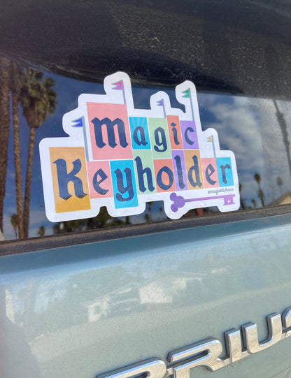 Magic Keyholder, Magic Key, Bumper Sticker, Disney Stickers, Keyholder Sticker, Stationery, Disneyland, Annual Pass, Passholder, Disney Pass