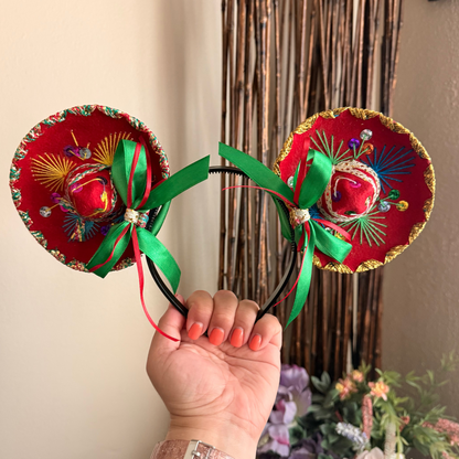 Sombrerito Ears Reds w Bows