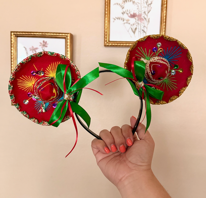 Sombrerito Ears Reds w Bows