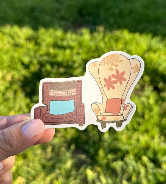 Carl and Ellie, Couch, Pixar, Paradise Falls, Carl and Ellie Couches, Disney, Stationery, Cute Stickers, Disneyland, Magic Key
